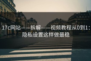 17c网站——拆解——视频教程从0到1：隐私设置这样做最稳
