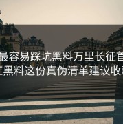 新手最容易踩坑黑料万里长征首页网红黑料这份真伪清单建议收藏