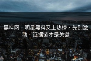 黑料网 · 明星黑料又上热榜 · 先别激动 · 证据链才是关键